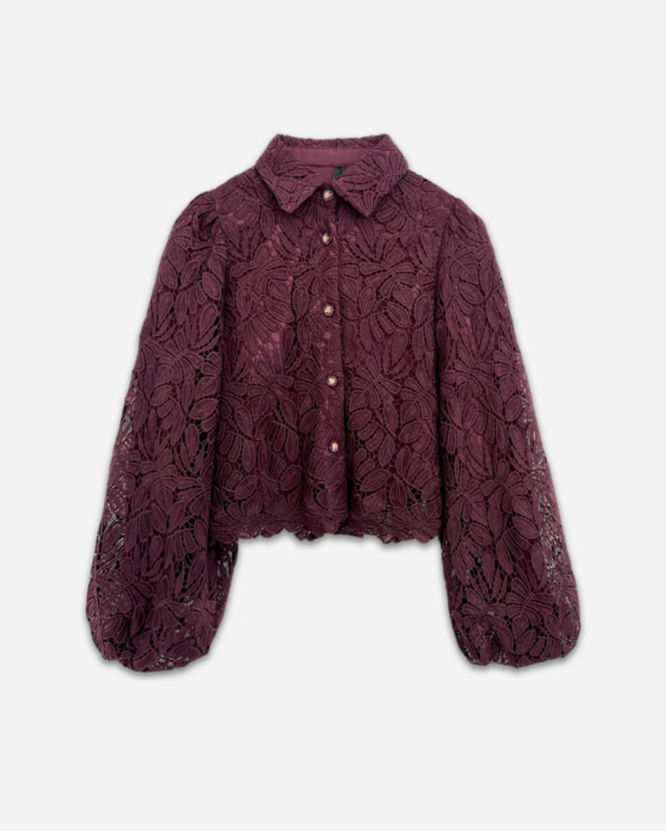 ROUX PLUM KANTEN BLOUSE