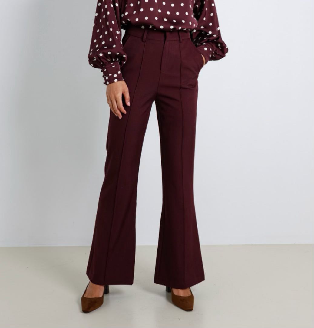 REILY GEKLEEDE BROEK PLUM