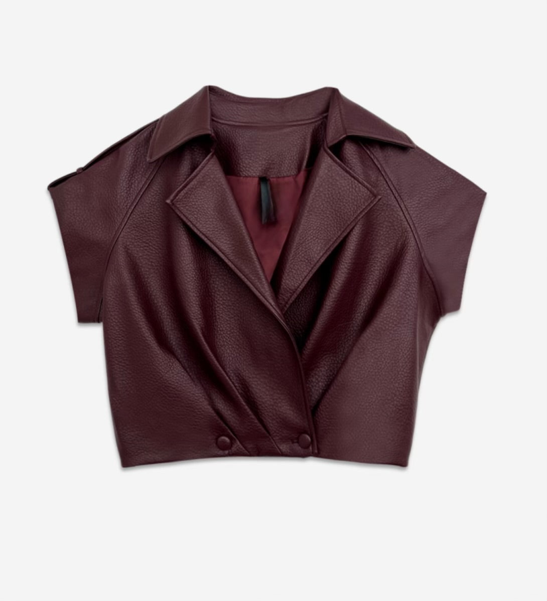 ROA BIKERJASJE IN LEDERLOOK PLUM