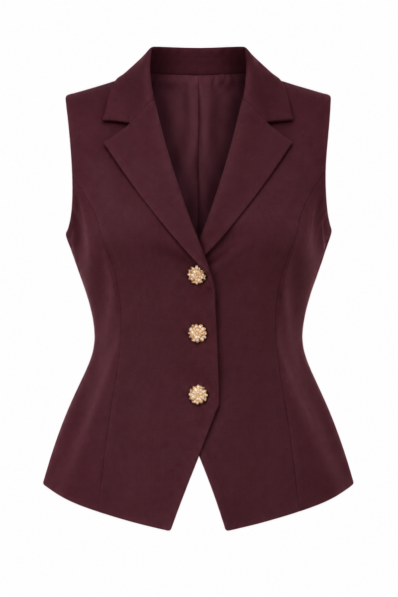 GETAILLEERDE MOUWLOZE BLAZER BURGUNDY CELESTINE