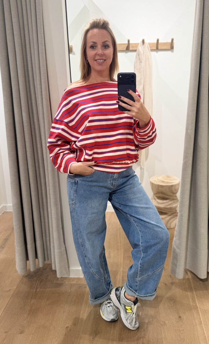 GRACE POCKET BARREL JEANS