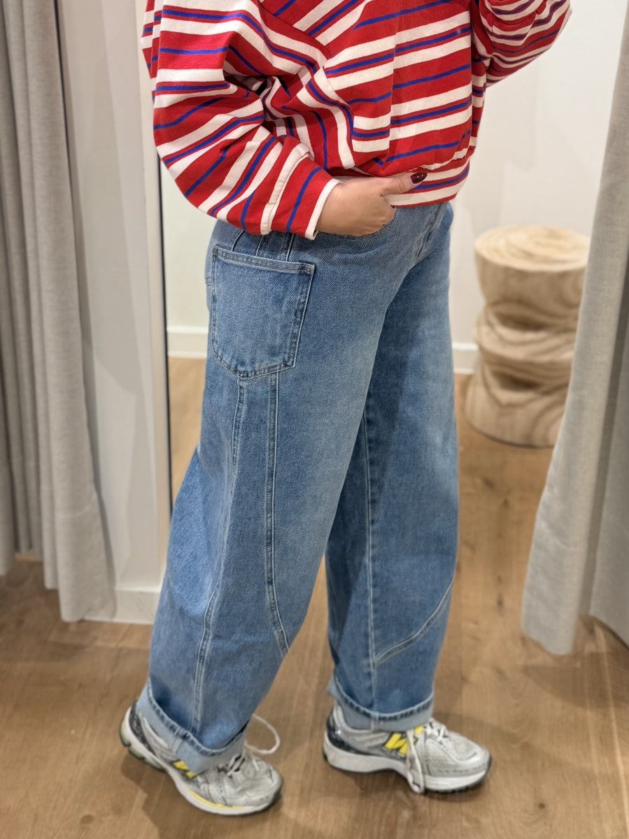 GRACE POCKET BARREL JEANS