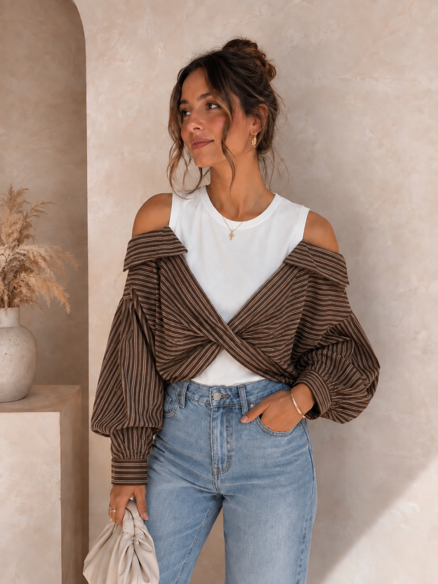 OORENA TU BLOUSE BRUIN