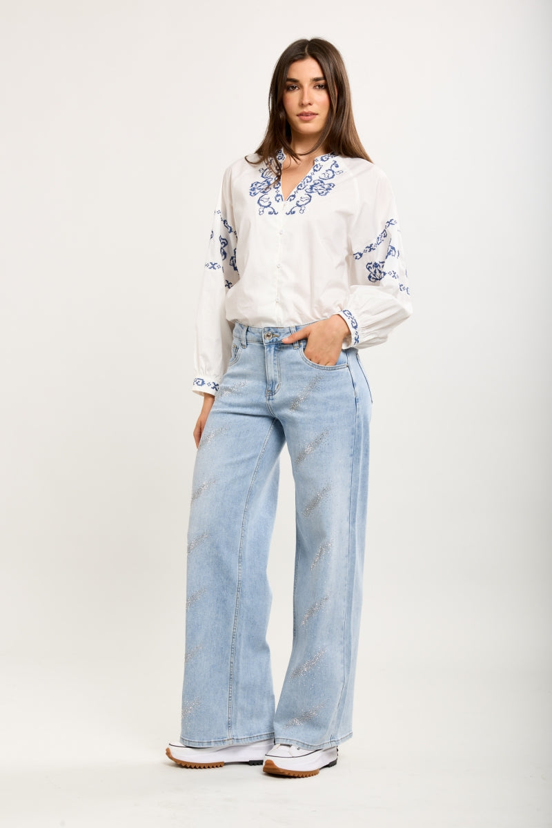 OLCAY JEANS MET STRASS STEENTJES