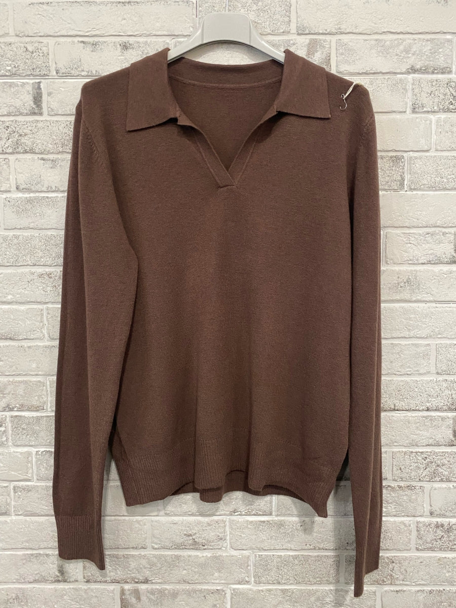 SUSANNE TU POLO PULL BRUIN