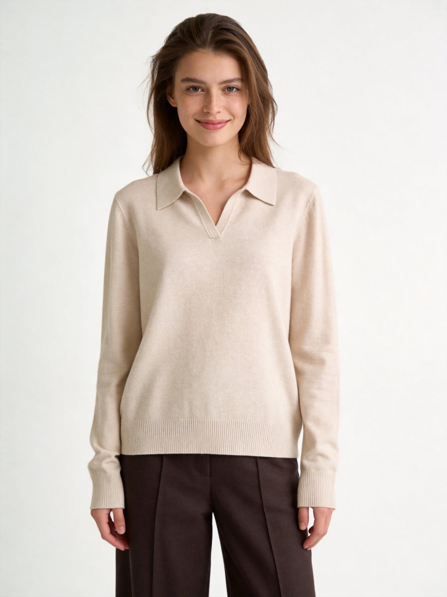 SUSANNE TU POLO PULL BEIGE