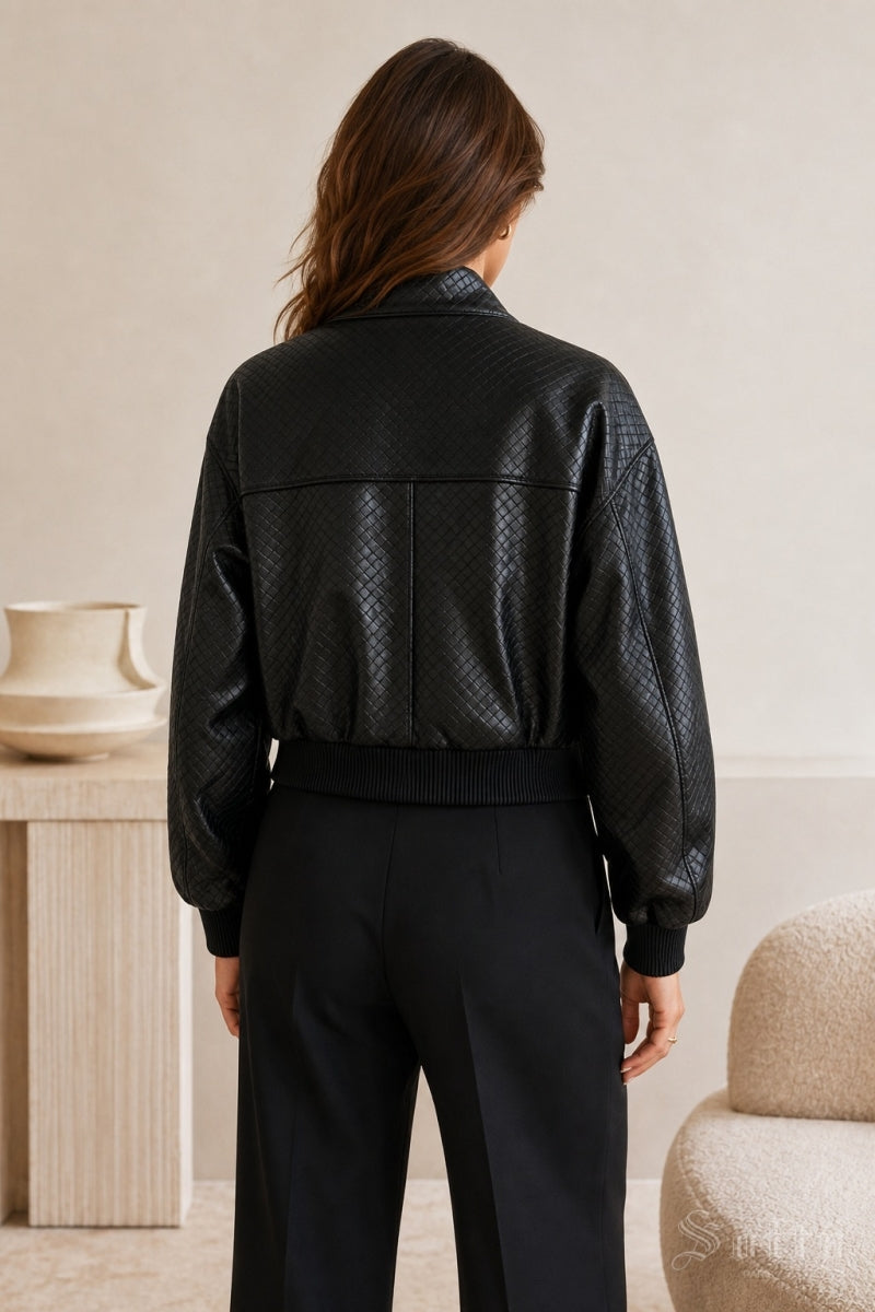 SALENA LEATHER LOOK JASJE ZWART