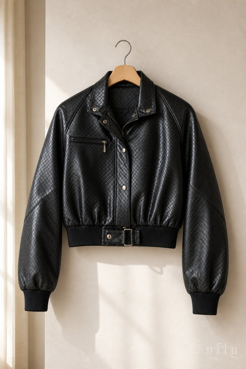 SALENA LEATHER LOOK JASJE ZWART