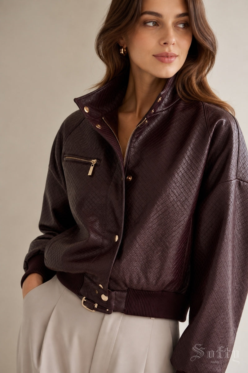 SALENA LEATHER LOOK JASJE BURGUNDY