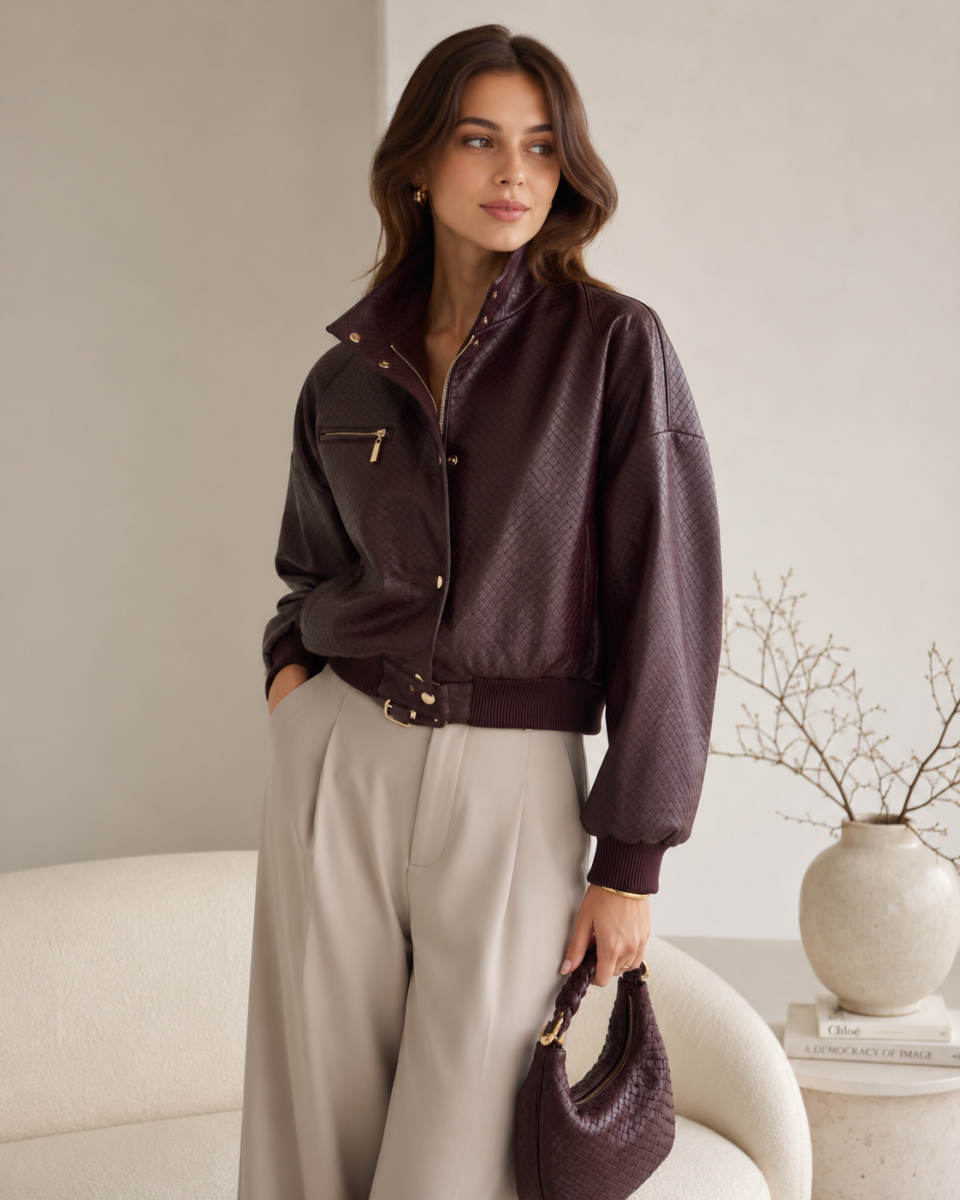 SALENA LEATHER LOOK JASJE BURGUNDY