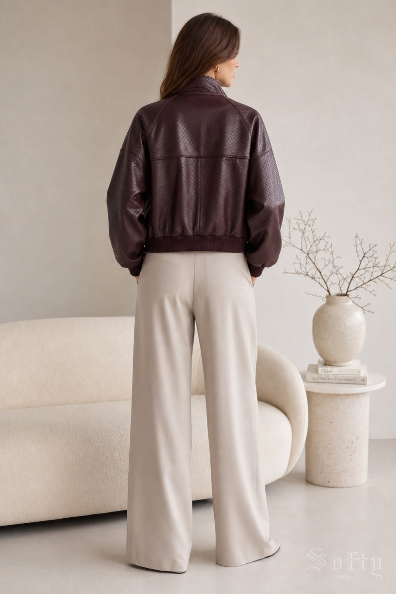 SALENA LEATHER LOOK JASJE BURGUNDY