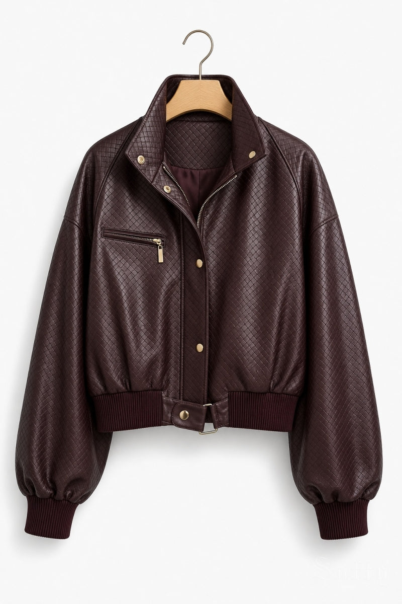 SALENA LEATHER LOOK JASJE BURGUNDY