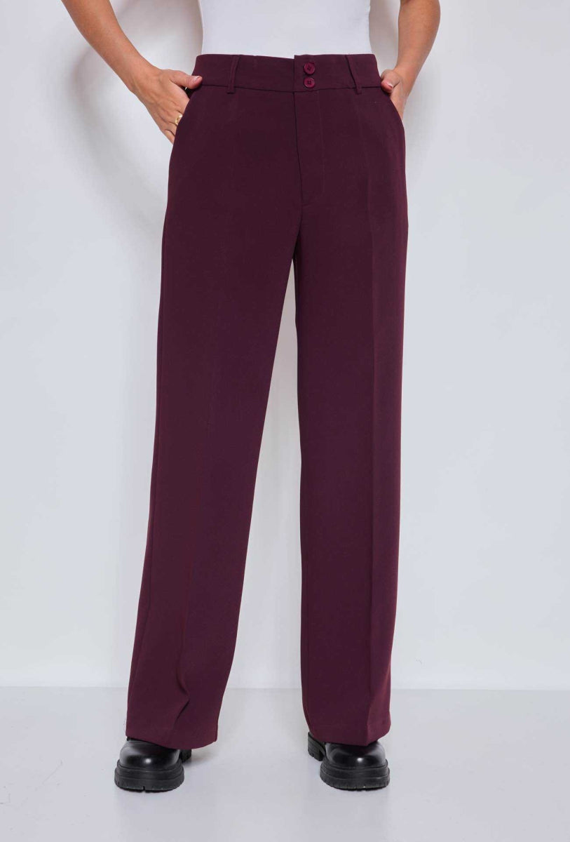 SEYENNA GEKLEDE BROEK BURGUNDY
