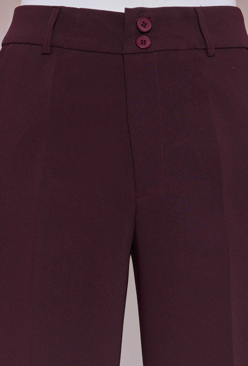 SEYENNA GEKLEDE BROEK BURGUNDY