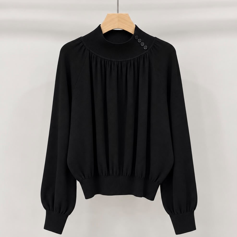 SOFIEKE TU PULL ZWART MET BALLON MOUWEN