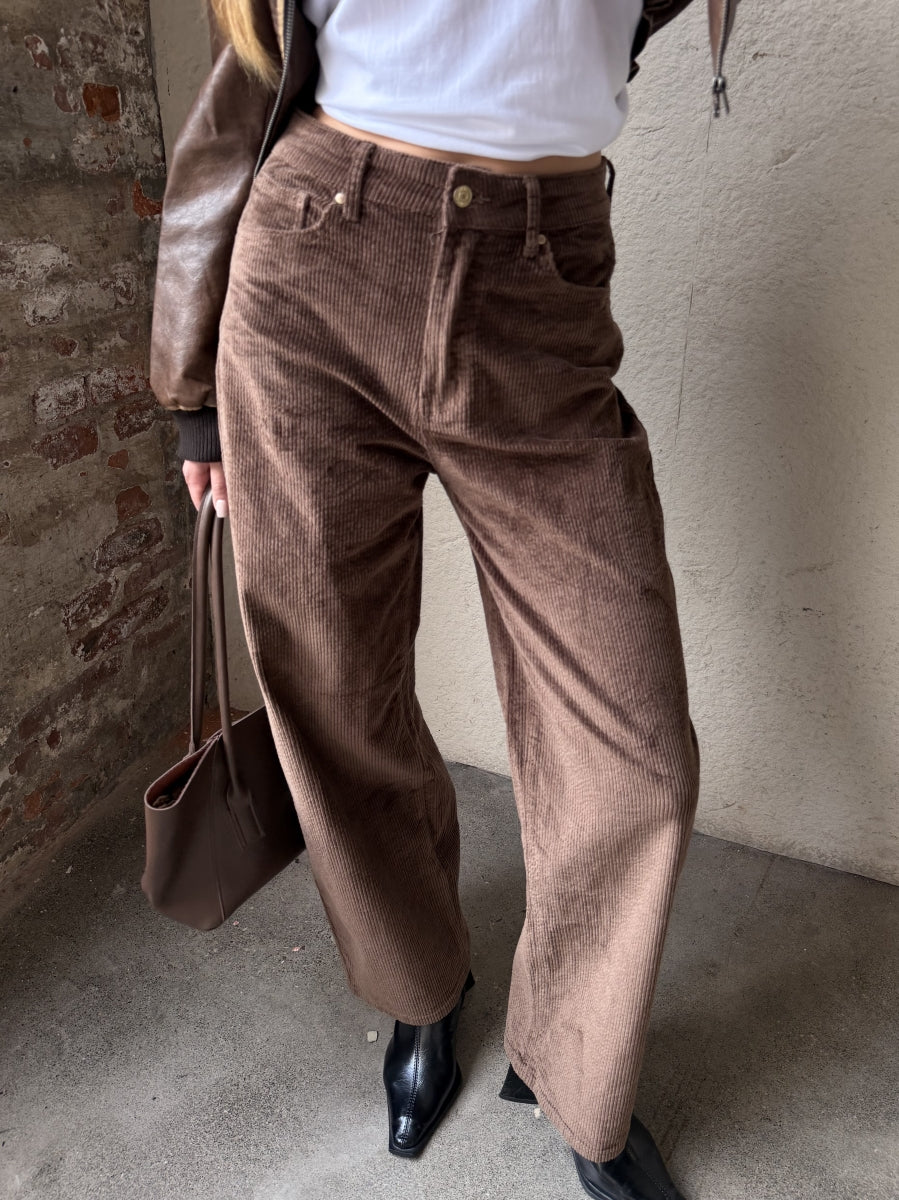 MOKKA BARREL BROEK VELOERS FONZIE