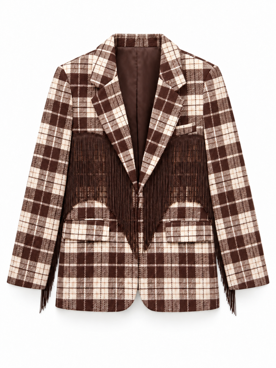 BLAZER TU EVYKE MET FRINGES BRUIN