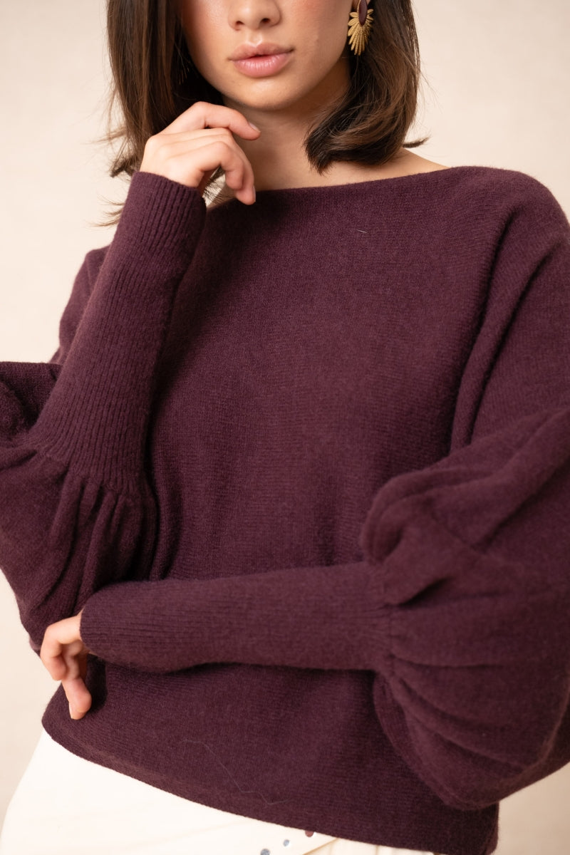TU PULL AMANDINE BURGUNDY