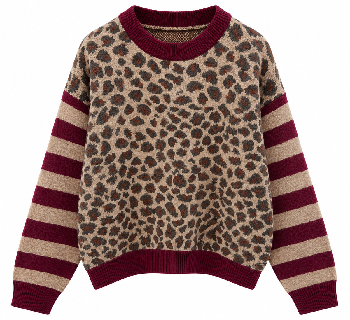 RENEÈ PULL LEOPARD BURGUNDY
