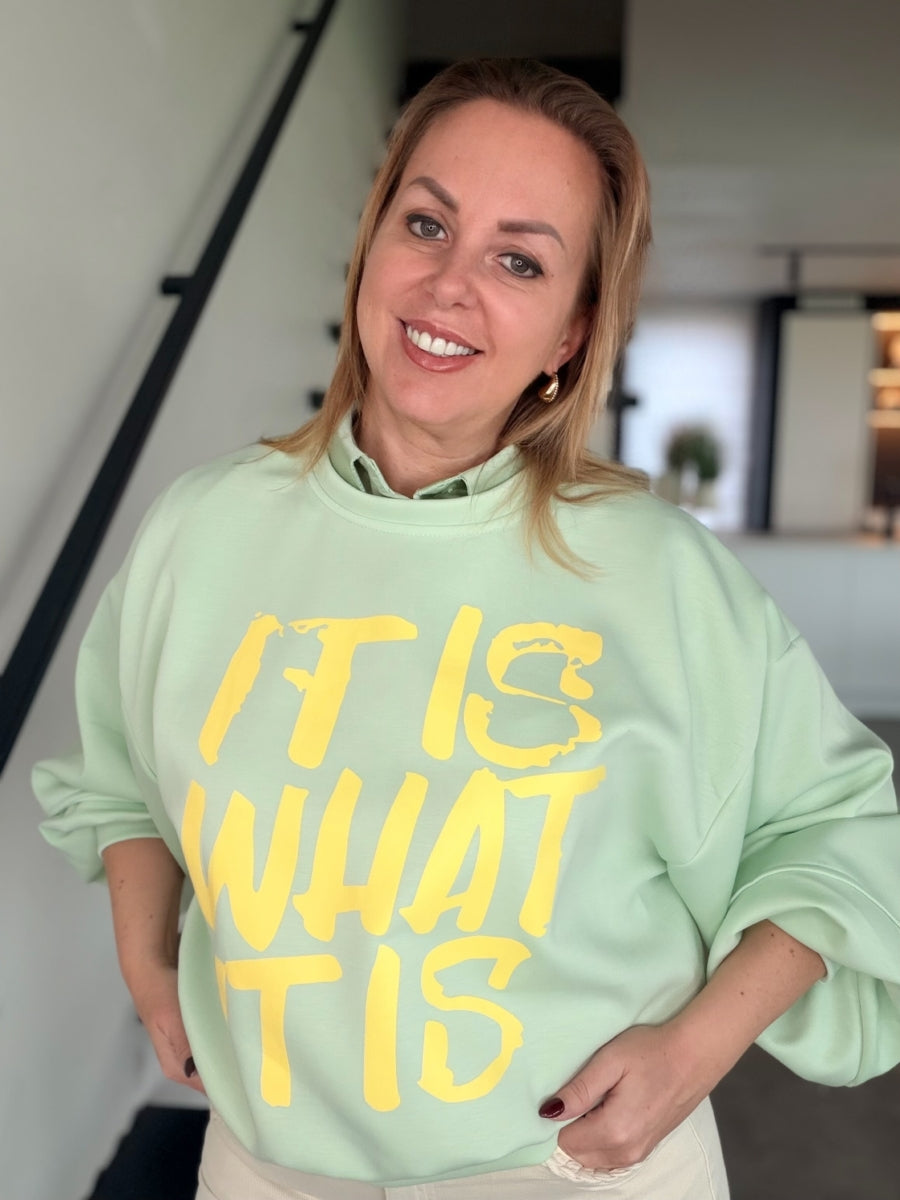 IRIS TU PULL PASTEL GROEN