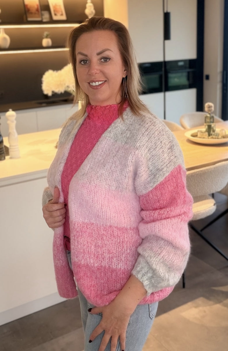 GIS TU GILET GRIJS/ROZE